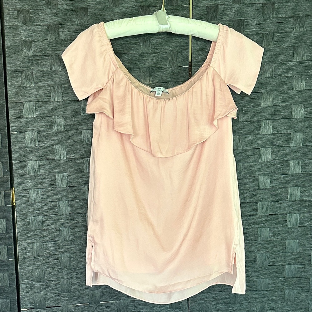 Halston Heritage Light Pink/Blush Off-Shoulder Blouse